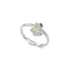 Anillo abierto de la serie Princesa creativa de circonita colorida microincrustada transfronteriza europea y americana para mujer, moda simple, anillo de animal pequeño