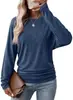 Amazon Europeia e Americana Comércio Exterior Transfronteiriço Outono e Inverno 2026 Novas Camisetas de Manga Longa Lisas com Gola Redonda para Mulheres Tricotadas de Manga Longa