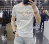 Camiseta de manga corta de algodón mercerizado con láser de la marca European Station Fashion de verano para hombre.