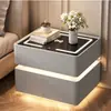 Mesita de Noche Inteligente Colgante para Dormitorio del Hogar, Gabinete de Noche de Madera Maciza, Gabinete de Almacenamiento Simple Multifuncional Minimalista Moderno de Lujo Ligero