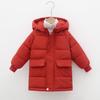 Ropa de Invierno para Niños de Comercio Exterior Transfronterizo, Chaqueta de Algodón Acolchada de Longitud Media para Niños, Abrigo Engrosado con Capucha para Niños Pequeños y Medianos, Chaquetas para Niños y Niñas