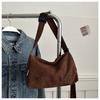 Bolso bandolera de pana de color liso de gran capacidad, novedad de 2024, sencillo y moderno, con colgante informal, para mujer