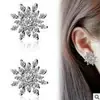 E751 Joyería de oído de moda Yiwu, pendientes de botón con diamantes brillantes de imitación, copo de nieve