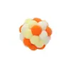 Juguete de bola de felpa para gato mascota Pelota con cascabel elástica Bola auto-saludable gato bola de lana colorida Bola Arcoíris