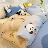 Nuevo Juego de Ropa de Cama de Algodón Puro Dibujos Animados Cuatro Piezas ins Lindo Todo Algodón Funda Nórdica Individual Juego de Sábanas Tres Piezas Venta al por Mayor