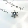 Pendientes de Aleación de Titanio F136 con Forma de Tortuga y Zirconia de Estrella de Seis Puntas G23 Titanio Roscado Interno Joyería para Piercing en Labio y Lengua con Zirconia