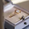 Anel de Diamante Chiba Fashion Wedding Design de Nicho Estilo Ins Europeu e Americano Celebridade de Alto Padrão Super Brilhante Anel Aberto
