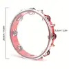 Tambor de mano acrílico transfronterizo de 8 pulgadas 10 pulgadas, fila doble, ajustable, para tocador de pandereta, accesorios coloridos para pandereta de baile