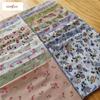 Nuevo pañuelo de mujer de algodón puro de alta gama estampado, algodón cifrado, sensación gruesa, estilo japonés y coreano, pañuelo de flores pequeñas, bufanda cuadrada