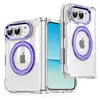 Aplicável em Fronteiras iPhone 18 Duo Transparente Dobrável Magnético Giratório Suporte Capa de Celular Acrílico Proteção Anti-Queda