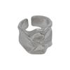 Anillo Ancho Geométrico Plegado para Mujer, Moda de Alta Gama, Elegante y Único, Anillo Abierto Exagerado para Commuter, Anillo de Dedo Índice Hip-Hop