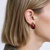 Pendientes de Resina con Forma de Gota de Lujo Ligero para Mujer, Pendientes Geométricos Irregulares de Acero Inoxidable de Ámbar a la Moda que No se Desvanecen