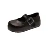 Zapatos de Moda Versátiles de Corte Bajo de Una Palabra Zapatos Mary Jane Franceses Nuevos para Mujer Hebilla Primavera Verano Con 2026 Punta Redonda Aumento de Altura Interior