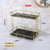 Estante de almacenamiento de cosméticos para tocador de lujo ligero baño superficie de lavabo de baño escritorio de lujo ligero almacenamiento de doble capa