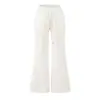 Pantalones Acampanados de Cintura Alta con Cordón Estilo Americano Picante para Mujer, Nuevos de Primavera Cómodos de Caída Delgado Ajuste Deportivo Casual Largos