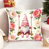 Funda de almohada de venta caliente transfronteriza con estilo navideño, serie rosa de dibujos animados lindos, decoración navideña, funda de cojín para coche y sala de estar