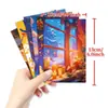 Venta Caliente Transfronteriza 50 Tarjetas de Decoración de Pared Pintadas con Dibujos Animados Navideños Tarjeta de Regalo Estética Colorida para Fiestas Lote