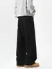Calça Jeans Melard com Forro de Fleece para Homens, Estilo Americano de Inverno Versátil Tendência Marca Solta Reta Casual, Calça de Pernas Largas Grossa Quente