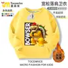 Sudaderas de colección de personajes de Mario para niños y niñas, ropa de cuello redondo de anime Super Mario Luigi, ropa de otoño e invierno para niños