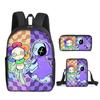 Mochila Escolar 3D Novo Mundo Dandy Mundo Dandy Estampada Mochila de Estudante Pasta Suit Estojo