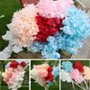 Ramas de Flor de Cerezo Nevado Boda Flor de Pera Flor de Durazno Árbol Flor Falsa de Plástico Ratán Decorativo Techo Flor de Seda Interior Sala de Estar Suelo