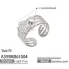 Mili Versátil Flor Noble Incrustada Circonio Acero Inoxidable Resistente al Color Moda de Gama Alta Conjunto de Anillos de Joyería para Mujeres