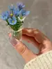 Ornatos de Mesa Flor de Vidro Zibo Feitos à Mão, Arranjos Florais Realistas Semelhantes a Buquês, Presentes Artesanais, Decorações de Escritório