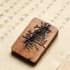 Colgante de azufaifo alcanzado por un rayo con los Cinco Dioses de la Riqueza, amuleto de paz y tranquilidad, doble cara con tallado fino para atraer la fortuna y el tesoro, accesorio personal taoísta