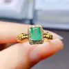 Amazon Transfronterizo Especializado en Anillo de Esmeralda Natural 4*6 Joyería S925 Accesorios para Niñas Fábrica al por Mayor