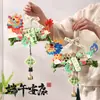 Adornos Colgantes de Artemisa Hechos a Mano DIY Decoraciones Colgantes de Bote de Dragón de Bambú Ramo Colgantes de Puerta Decoraciones para Actividades de Jardín de Infancia Materiales para Niños
