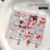 Juego Mixto de 12 Piezas de Decoraciones de Uñas de Moño de Dibujos Animados Otoño e Invierno Maillard Colorido Moño de Resina 3D Decoraciones para Uñas