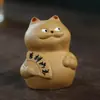 Mascota de Té de Arcilla Púrpura Yixing Gato de la Suerte Gatito Creativo Accesorio de Té Decoración del Hogar Inserto de Fragancia de Té Juego de Té Kung Fu Se Puede Usar