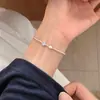 Pulsera hecha a mano de plata pura S925, perla de agua dulce natural, flor de resina, cuentas de plata, pulsera dulce estilo bosque para mujer
