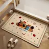 Alfombra de Piso para Baño de Barro de Diatomeas con Cachorro de Dibujos Animados, Felpudo para Inodoro en el Hogar, Resistente a Manchas, Secado Rápido, Absorbente de Agua, Alfombra Antideslizante para Piso de Baño