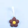 Colgante Llavero Botella de Agua de Goma Suave PVC Accesorio Taza Térmica Colgante de Flor Colorida Dopamina