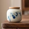 Jarra de chá de panda pintada à mão jarra selada de cerâmica high-end requintado portátil tamanho pequeno criativo à prova de umidade mini jarra de armazenamento