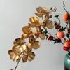Materiais Florais para Véspera de Ano Novo Transfronteiriços, Eucalipto, Pequenas Frutas Vermelhas, Flores Artificiais Douradas para Festas de Natal e Ano Novo