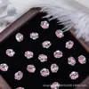 Base sin costuras sin fondo 6*8 Huevo de Paloma Rosa Rosa Apilado Diamante Transparente Iluminador DIY Uñas de Lujo Ligero Bola de Diamante