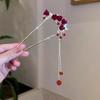 Horquilla de ébano estilo antiguo con borlas de estilo chino, horquilla de madera para cheongsam, horquilla para el pelo, accesorio para el pelo recogido Hanfu, chaleco y falda