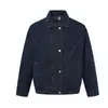 Chaqueta de Mezclilla Cossack Original Retro Americana Oso Mágico, Holgada Cuadrada Ropa de Trabajo, Abrigo para Exteriores de Caza con Cuello de Solapa
