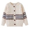 Ropa para niños, otoño e invierno, suéter grueso para niños, cárdigan, suéter para niños y niñas pequeños, cárdigan, abrigo, top de lana, venta al por mayor