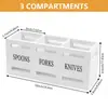 Organizador de cubiertos para encimera de cocina de madera transfronterizo con compartimentos, caja de almacenamiento para mostrador de restaurante bar, soporte para palillos y cucharas, estante de almacenamiento