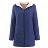 Invierno 2021 comercio exterior ebay ligero con capucha manga larga abrigo acolchado de algodón cintura ajustada largo medio abrigo acolchado de algodón para mujer