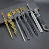 Arma Blanca Antigua 22cm Espada Sol y Luna Modelo de Metal en una Maceta Contiene Luz y Sombra, Sin Filo, Calamidad Eterna y Periférico