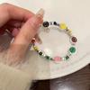 Pulsera de Cuentas con Cara Sonriente de Dopamina al por Mayor Nueva Colorida Lujo Ligero Nicho Diseño Versátil Joyería Regalo para Mejor Amigo