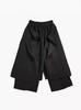 Pantalones anchos de primavera y verano de Yohji Yamamoto para hombre, diseño falso de dos piezas, culottes holgados de talla grande, pantalones samuráis de ocho y nong