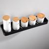 Perchero de pared de aluminio con ganchos negros para cocina, para colgar en la pared, para condimentos domésticos