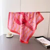 Pañuelo Cuadrado Estilo Resort Costero Estampado de Seda Chal Bufanda para el Cuello Tacto de Alta Gama Bufanda Cuadrada Pequeña para Atar Pañuelo para la Cabeza Pañuelo de Seda Bufanda