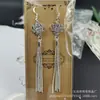 Brincos Mongóis femininos estilo étnico brincos de franja longa elementos mongóis joias de imitação de prata atacado