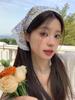 Dulce lindo encaje floral banda para el cabello femenina de alta gama bufanda para fotos de celebridad de internet elegante bufanda triangular adorno para la cabeza accesorios para el cabello moda
